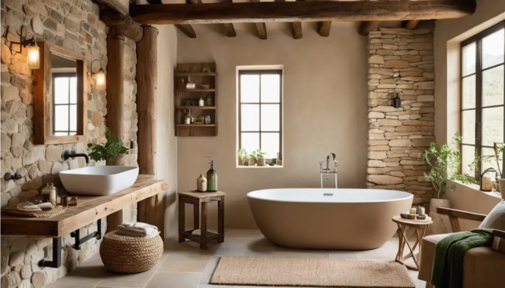decoración de baños pequeños rústicos